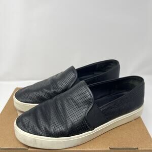 Vince Black Blair Slip-On Leather Sneakers (8.5)